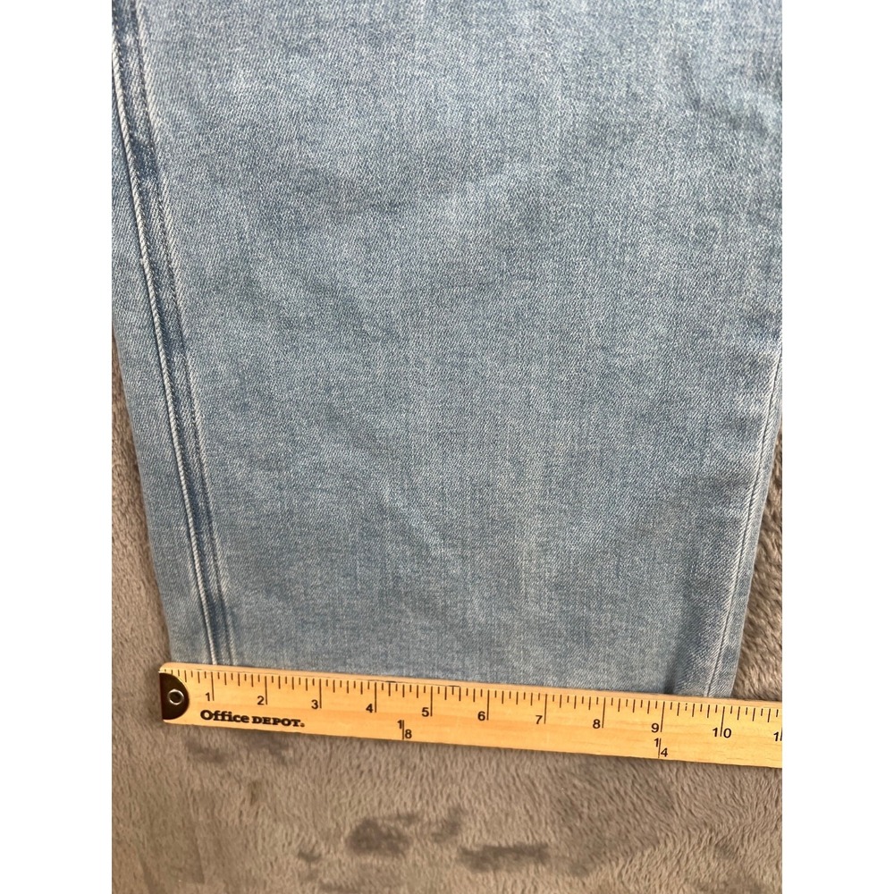 Quince Jeans Womens 27x31 Stretch High Rise Wide Leg Light Wash Distressed - Picture 6 of 16